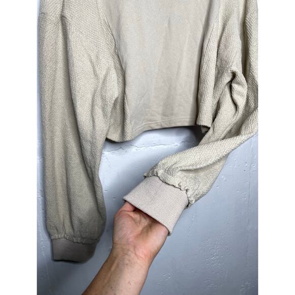 Kerrick Clothing Womens Cropped Collared Sweater Tan Size Medium - Picture 7 of 7